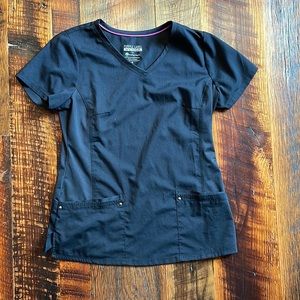 Healing Hands Black Scrub Top - Medium